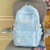 Mochila Escolar Fresca e Simples Estilo Coreano, Mochila para o Dia a Dia Personalizada Estilo Japonês com Estampa de Estrelas Fofas, Adequada para Alunos do Ensino Fundamental II e Médio