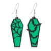 Aretes Creativos Retro de Halloween Araña Calabaza Bruja Acrílicos Personalizados Ataúd Hueco