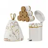 Bolsas de Basura con Cordón para Uso Doméstico, Engrosadas, Resistentes al Desgarro, Tamaño Grande, Bolsas de Plástico con Cordón para Cocina, Bolsas de Limpieza para Oficina