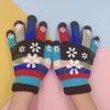 Guantes Gruesos de Doble Capa para Niños, Guantes Cálidos de Cinco Dedos para Niños y Niñas, Guantes Cálidos para Estudiantes, Guantes de Dibujos Animados de Seis Colores