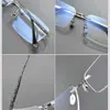 Gafas sin Marco de Alambre Dorado Bicolor con Patrón de Dragón, Montura de Titanio Puro, Modelo para Hombres de Negocios Estilo Chino, Ultraligeras, Se Pueden Personalizar con Graduación