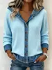 Cárdigan Sudadera con Capucha y Botones Estampado Floral Retro Transfronterizo Europeo y Americano para Mujer, Holgado, Casual, Manga Larga, Prenda Exterior