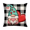 Día de San Valentín Transfronterizo Felpa Corta a Cuadros Enano Letra Estampado a Cuadros Funda para Cojín de Sofá de Sala de Estar Decoración Festiva