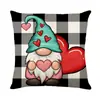 Nueva funda de almohada de lino para el Día de San Valentín con estampado de letras a cuadros para cojín de sofá de sala de estar Funda de cojín Amazon