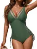 Traje de baño de una pieza nuevo transfronterizo 2025 Sexy Europeo y Americano Amazon Vacaciones en la playa Espalda descubierta con tiras de malla
