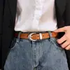 Cinto Preto Fosco Prata Versátil Novo Estilo de Alta Qualidade para Mulheres, Cinto de Couro para Mulheres, Adequado para Jeans, Cinto Feminino da Moda