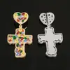 Joyería Cruzada Europea y Americana Hip-Hop para Hombre Colgante de Cruz de Circonita Colorida Accesorios de Collar de Alta Gama Personalización