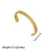 Pulsera Hidráulica de Acero Inoxidable con Textura Amplia, Best-Seller Transfronterizo Europeo y Americano, Chapada en Oro de 18K, Versátil para el Uso Diario, Venta al por Mayor desde el Fabricante