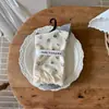 Songmu" Meias Femininas com Laço de Designer Meia de Cano Médio Outono/Inverno Novas Original Estilo Coreano Ins Meias Enrugadas Femininas