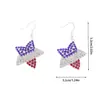 Pendientes Largos de Estrella de Cinco Puntas Completamente Incrustados de Diamantes para el Día de la Independencia Americana, Más Vendidos de Amazon, Pendientes con Gancho para la Oreja Europeos y Americanos Transfronterizos con Pedrería