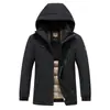 Chaqueta de algodón con capucha para otoño e invierno para hombres de mediana edad y mayores, con múltiples bolsillos, aislamiento térmico y un corte holgado y extragrande para mantenerte abrigado