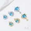 Pingente Planeta Azul Galáxia Lua Banhado a Ouro Real 14K com Zircônia Inlaid Pingente para Pulseira Colar Joias Feito à Mão DIY