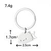 Chaveiro de Gato com Costura de Desenho Animado em Aço Inoxidável Transfronteiriço, Presente para Namorada, Casal, Mochila, Pingente Fofo, Presente de Acompanhamento