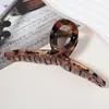 Fengpin Manchas de Estampa Leopardo Retrô Elegante Grampo de Cabelo Presilha Tubarão Parte de Trás da Cabeça High-End Elegante Estilo Europeu e Americano Pegador Acessório de Cabelo