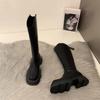 Botas de Tacón Grueso y Suela Gruesa para Mujer 2025 Nuevas Otoño e Invierno Botas Altas de Caballero por Encima de la Rodilla para Piernas Gruesas Botas de Gran Circunferencia