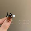 Lindo anillo de cachorro con dibujo de aceite goteando personalidad divertida ins diseño de nicho moda infantil anillo de dedo índice abierto femenino