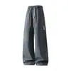 Calças funcionais impermeáveis para caminhada ao ar livre masculinas, estilo casual americano, corte solto, tamanhos grandes, versátil, calças de trabalho de perna reta