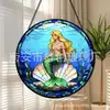 Pingente de Vidro Colorido Sereia Ornamento de Vidro para Casa Decoração de Janela Jardim Pegador de Sol