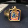 Placa Quadrada de Aço Titânio Estilo Xizang com Pingente Thangka Guardião dos Doze Signos do Zodíaco, Pingente de Pendurar Portátil, Caixa Gawu de Lado Único Atacado