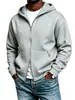 Sudadera con capucha y doble cremallera para hombre, Chaqueta gruesa de ajuste holgado con forro polar para otoño e invierno, Sudadera deportiva casual de talla grande