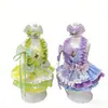 Vestido Lolita de Princesa de Verano para Mascotas Pequeñas, Nuevo Vestido Serie Verde Fresco y Morado, Ropa para Mascotas de Algodón Puro