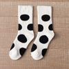 Calcetines de Pierna Media Gruesos Cálidos para el Hogar con Puntos Redondos Grandes de Algodón de Corea del Sur Calcetines de Algodón Calcetines de Pierna Media para Mujer