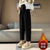 Pantalones de pana gruesos y cálidos con forro polar para mujer, de moda, combinan con todo, estilo Hallen de chenilla pequeña, pantalones casuales