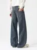 Muxi Ropa Retro Americano Patrón de Bambú Jeans de Pierna Recta Otoño Marca de Tendencia Sueltos Versátiles Pantalones de Pierna Recta Pierna Ancha