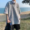 Camiseta de media manga para hombre de marca de moda de manga corta Verano 2023 Nuevo estilo Ropa Suelta Estilo Hong Kong Ins Camiseta de media manga Estilo Harajuku