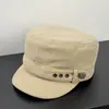 Boina retro americana de copa plana, gorra de vendedor de periódicos de pana, gorra versátil vintage lavada que hace que la cara se vea más pequeña, gorra de pico de pato de moda para mujer