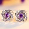 Aretes de Zircón Trébol de la Suerte Giratorios de Moda Personalizados Explosiones Transfronterizas Temu Aretes de Zircón Elegantes para Mujer