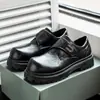 39-44 Primavera y Otoño Nuevos Zapatos de Cuero para Hombre Dedo Gordo Suela Gruesa Estilo Coreano Slip-On Boda Novio Casual Formal Británico