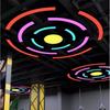 Lámpara de araña de anillo circular Estilo industrial Luz de anillo LED Sala de conferencias de oficina Gimnasio Tienda Centro comercial Luz circular