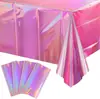 Toalha de Mesa Mágica Descartável Transfronteiriça Toalha de Mesa a Laser Toalha de Mesa de Plástico Arco-Íris Festa de Aniversário de Natal Toalha de Mesa Colorida