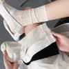 Calcetines calcetines de tubo miu calcetines apilados para dama lazo oscuro verano delgados transpirables lindos calcetines dulces