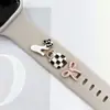 Adequado para Pulseiras de Silicone de Apple Smart Watches 38mm e 42mm, Anéis Decorativos Coloridos da Série Oil-Drip e Tachas Decorativas