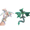 Adorno de Dragón Volador con Alas, Modelo de Dragón Articulado Móvil para Aliviar el Estrés, Juguete para Niños, Dragón Volador de Dos Cuernos Impreso en 3D