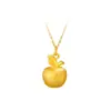Tienda de Oro Mismo Estilo Oro Cepillado Colgante de Manzana Colgante Pequeño de Manzana de Navidad Collar Puesto de Regalos Navideños Venta al por Mayor