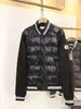 Señor. Chamarra de plumón Song's Cross-Border Retro 90 con Juntas Rayadas, Cuello Alto, Botones de Juntas, Mangas Largas para Hombre y Mujer