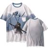Camiseta de Manga Curta 2024 Hot Black Myth Goku Jogo Envolvente 2024 Verão Nova Solta Americana Masculina 3D