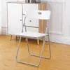 Silla plegable simple de moda Blanca Silla para evento de exposición Silla de reunión Silla de banquete Silla plegable simple para el hogar