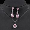 Conjunto de Joyería para Mujer Estilo Lujo Ligero Forma de Gota de Agua Día de San Valentín Chino Diseño Nicho E7352-X711-Rosa