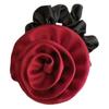 Cuerda para el cabello con punta ondulada estilo occidental de moda retro, anillo para el intestino con flor de rosa de color de contraste de alta gama, cuerda para el cabello con cola de caballo en la parte posterior de la cabeza