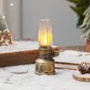 Venda Quente Transfronteiriça Lâmpada de Vela Digital Retro Enfeites Luz Noturna Lâmpada de Vento Suporte de Vela Atmosfera Natal LED Vela