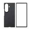 Nueva Funda para Teléfono Móvil Samsung Zfold8, Cubierta Protectora Negra Simple y Elegante tipo Piel, Carcasa Plegable Izquierda y Derecha Anti-Caída