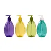 Nueva botella de prensa ovalada PET de colores, lisa y redondeada, para el envasado de champú, jabón de manos, loción corporal y productos de cuidado diario.