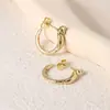 Pendientes de Moda Europeos y Americanos con Chapado de Cobre Oro de 18 Quilates, Pendientes Geométricos Populares para el Día a Día, Estilo Ins, Nicho, Simples, Accesibles, Pendientes de Lujo