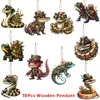 Transfronterizo 10 Paquetes Animal Madera Serpiente Lagarto Tortuga Fiesta de Vapor Evento Festividad Aula Colgante Decorativo