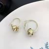 Novos brincos de argola torcidos geométricos de prata S925 estilo metal da Coreia do Sul simples elegantes da moda para mulheres