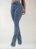 [Personalización de Jeans] Pantalones Rectos Sueltos de Pierna Ancha Transfronterizos Latinoamericanos Ropa de Denim Elástico de Algodón Europea y Americana Personalización